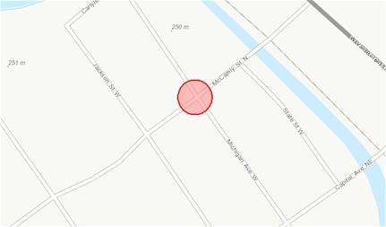 Michigan and McCamly signal work map